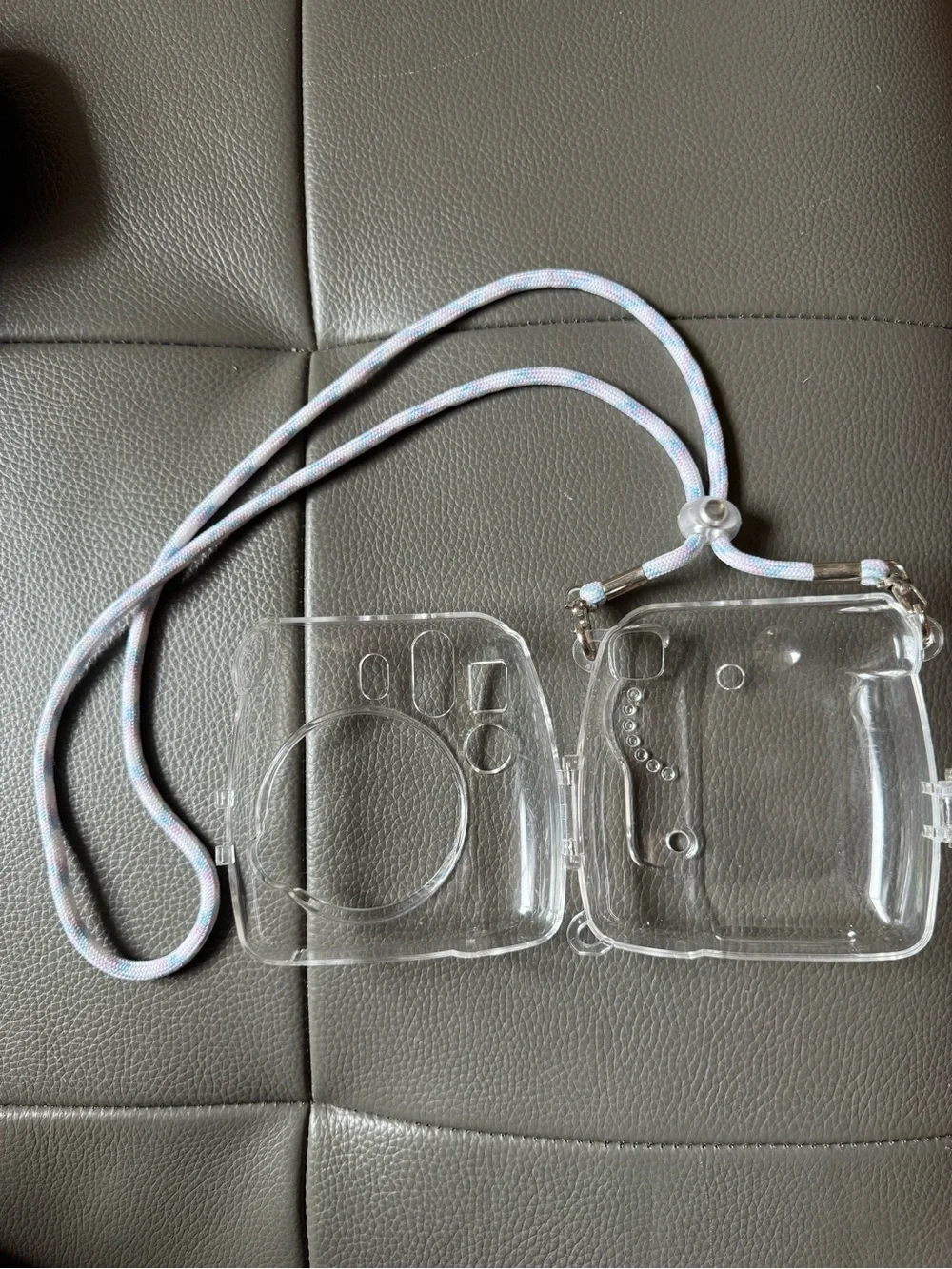 Clear Crossbody INSTAX MINI 9 Camera Case with Pastel Rope Strap